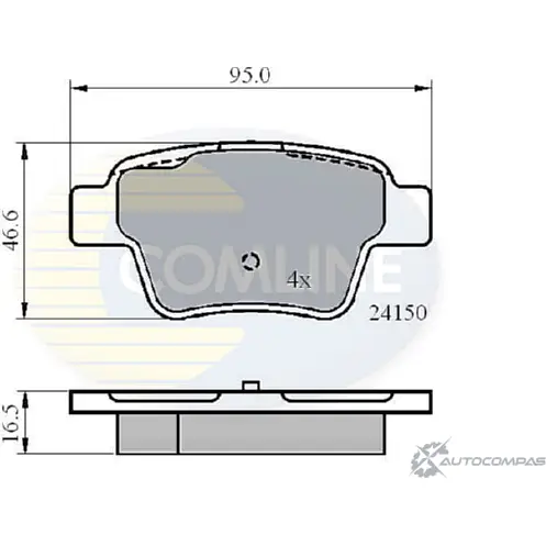 Тормозные колодки дисковые, комплект COMLINE CBP01658 2917133 2 4150 LX4HB
