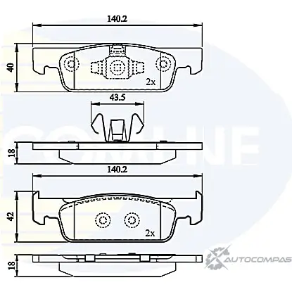 Тормозные колодки дисковые, комплект COMLINE 2917228 I204N 2 5702 CBP02144
