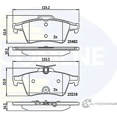 Тормозные колодки дисковые, комплект COMLINE VX5JYK0 CBP02198 2917239 23482, 25218