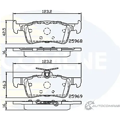 Тормозные колодки дисковые, комплект COMLINE CBP02233 25968, 25969 I2XAO5 2917253 изображение 0