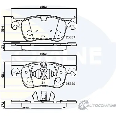 Тормозные колодки дисковые, комплект COMLINE 2917257 25836, 25837 BYTXKAX CBP02246