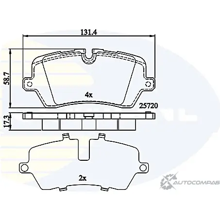 Тормозные колодки дисковые, комплект COMLINE 2572 0 YYD4T7 2917262 CBP02256