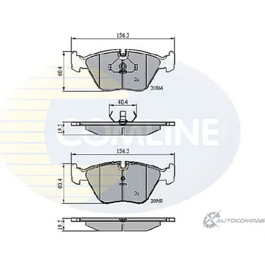 Тормозные колодки дисковые, комплект COMLINE 9W2WU 2917316 CBP0358 20968, 21064 изображение 0