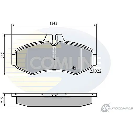 Тормозные колодки дисковые, комплект COMLINE 230 22 2917359 JTP46U CBP0480