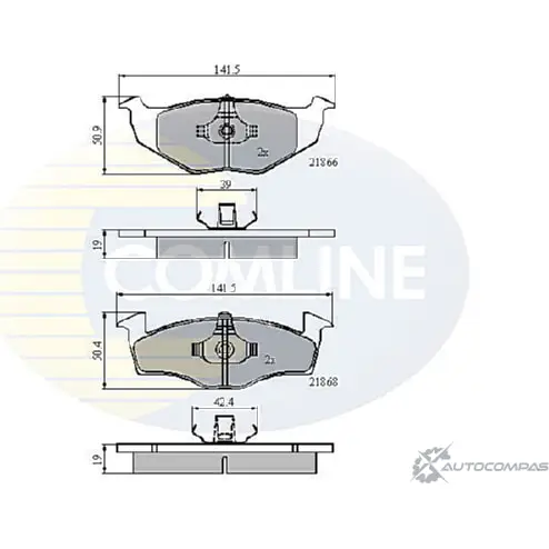 Тормозные колодки дисковые, комплект COMLINE CBP0706 21866, 21868 2917423 9F2AKJV изображение 0