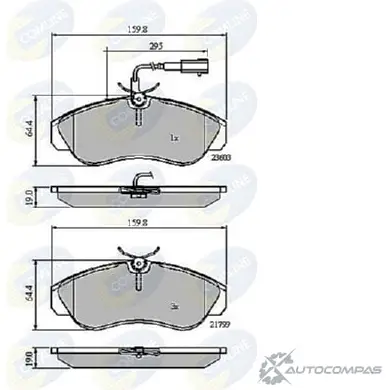 Тормозные колодки дисковые, комплект COMLINE 7TS4E CBP11032 21799, 23603 2917522