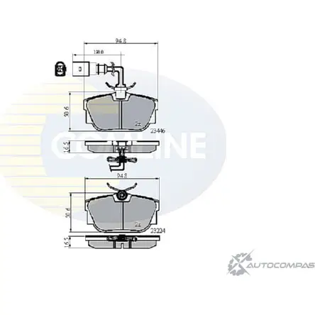 Тормозные колодки дисковые, комплект COMLINE CBP11151 K7OHI3M 2917545 23224, 23446 изображение 0