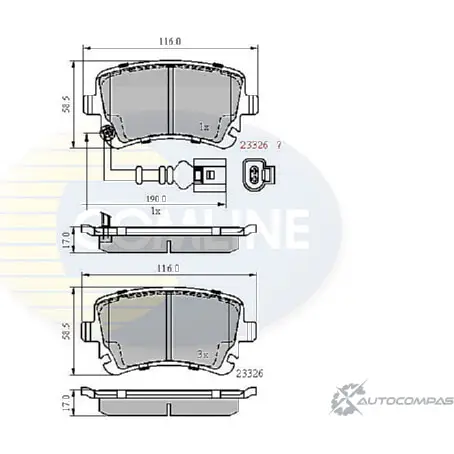 Тормозные колодки дисковые, комплект COMLINE CBP11313 11RL91I 2917565 2332 6