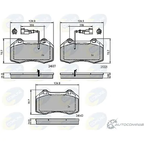 Тормозные колодки дисковые, комплект COMLINE CBP11703 2917589 24162, 24687, 25225 RO8Y3HY изображение 0
