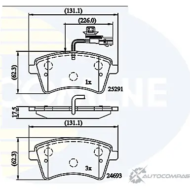 Тормозные колодки дисковые, комплект COMLINE 2917590 CBP11707 25291, 24693 K196QOA изображение 0