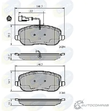 Тормозные колодки дисковые, комплект COMLINE CBP11747 0AMYX5B 20261, 24294 2917596
