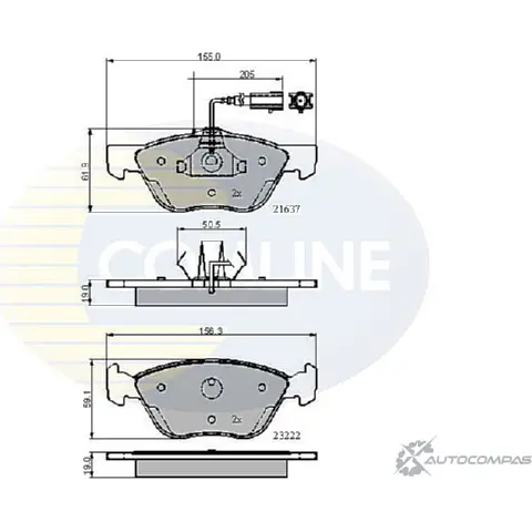 Тормозные колодки дисковые, комплект COMLINE 2917605 21637, 23222 CBP11772 91Z562K