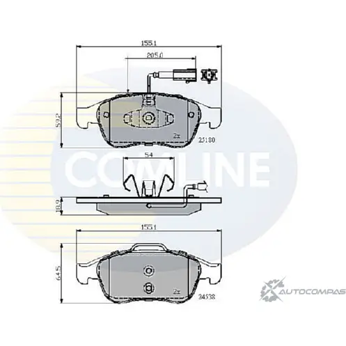 Тормозные колодки дисковые, комплект COMLINE 2917612 OC5UFU CBP12028 24538, 25180