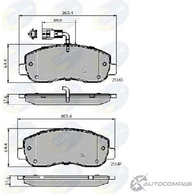 Тормозные колодки дисковые, комплект COMLINE 25147, 25165 2917620 EZ3U2 CBP12106