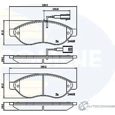 Тормозные колодки дисковые, комплект COMLINE CBP12227 EOXLNWE 2917630 24468, 24469