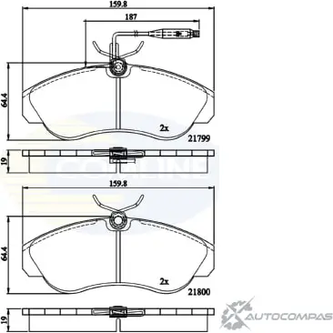 Тормозные колодки дисковые, комплект COMLINE R52XL 2179 9 CBP1275 2917639