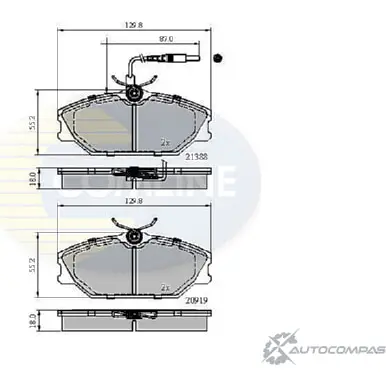 Тормозные колодки дисковые, комплект COMLINE CBP1526 6KGJS0J 2917662 20919, 21388 изображение 0