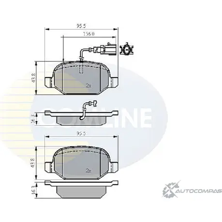 Тормозные колодки дисковые, комплект COMLINE 23517, 25237 2917669 CBP16013 NIPTQ2
