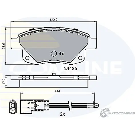 Тормозные колодки дисковые, комплект COMLINE H53YAI 2917708 CBP21554 244 86