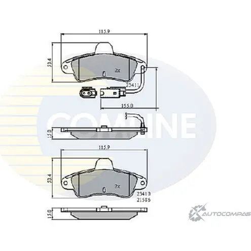 Тормозные колодки дисковые, комплект COMLINE 23410, 23411, 21586 KW7OLT CBP2470 2917730 изображение 0