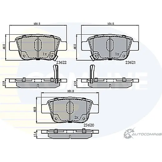 Тормозные колодки дисковые, комплект COMLINE 23620, 23621, 23622 CBP31141 2917759 RSTL46 изображение 0