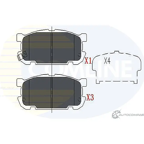 Тормозные колодки дисковые, комплект COMLINE FHMM8R 2917781 CBP31207 2 3876 изображение 0