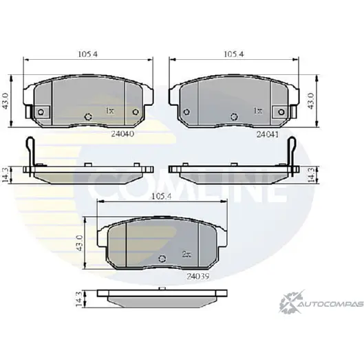 Тормозные колодки дисковые, комплект COMLINE CBP31283 24039, 24040, 24041 KBHHD1 2917792