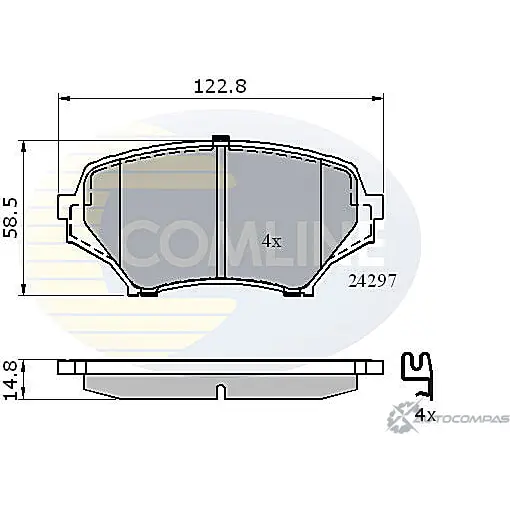 Тормозные колодки дисковые, комплект COMLINE W90MSM 2917839 CBP31631 242 97