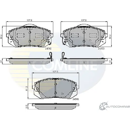 Тормозные колодки дисковые, комплект COMLINE CBP31768 94HZRF 24501, 24502, 24503 2917875 изображение 0