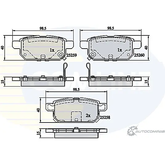 Тормозные колодки дисковые, комплект COMLINE 2917914 CBP32128 UOXA4 252 58