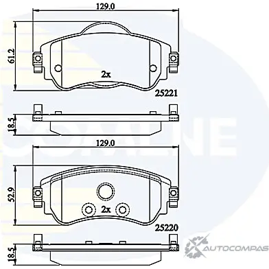 Тормозные колодки дисковые, комплект COMLINE 2917918 25 220 CBP32145 POO43M изображение 0