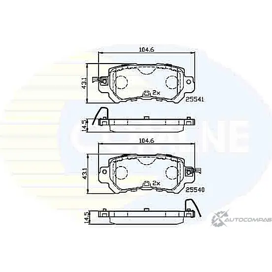 Тормозные колодки дисковые, комплект COMLINE GP78QRL CBP32241 25540, 25541 2917939 изображение 0