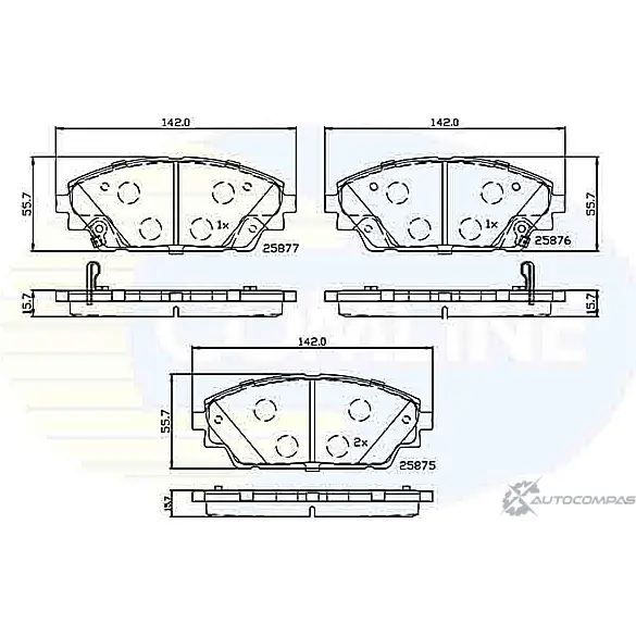 Тормозные колодки дисковые, комплект COMLINE CBP32242 2917940 25875, 25876, 25877 MZUD4