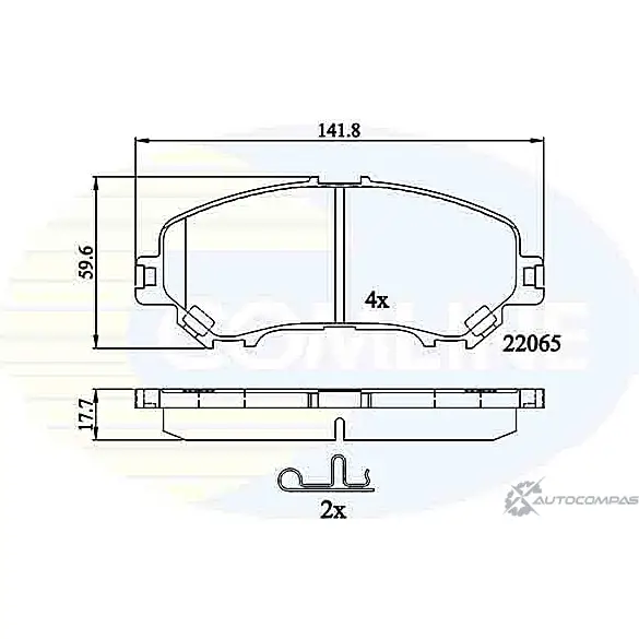 Тормозные колодки дисковые, комплект COMLINE L24892 CBP32278 2206 5 2917950
