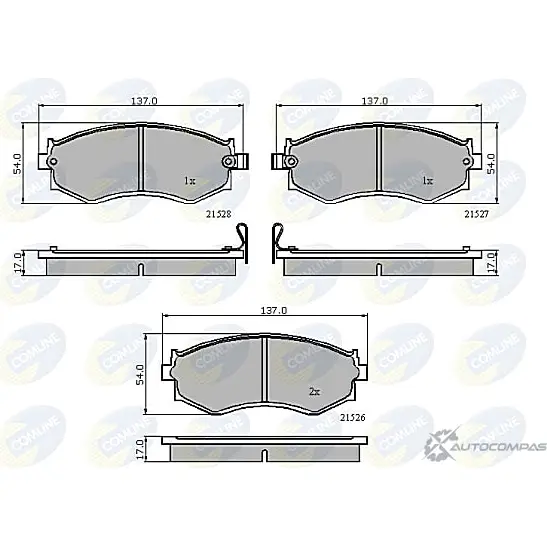 Тормозные колодки дисковые, комплект COMLINE 2917985 SX7R7 CBP3286 21526, 21527, 21528