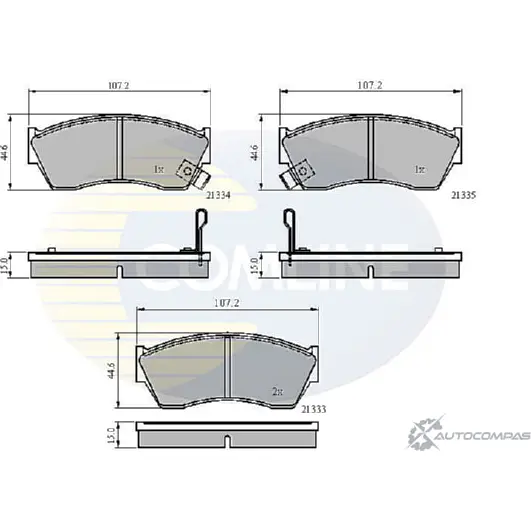 Тормозные колодки дисковые, комплект COMLINE CBP3518 2918029 21333, 21334, 21335 YSPI9 изображение 0