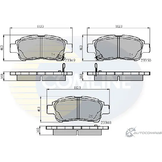 Тормозные колодки дисковые, комплект COMLINE 2918036 23348, 23349, 23350 QCWHES CBP3582 изображение 0