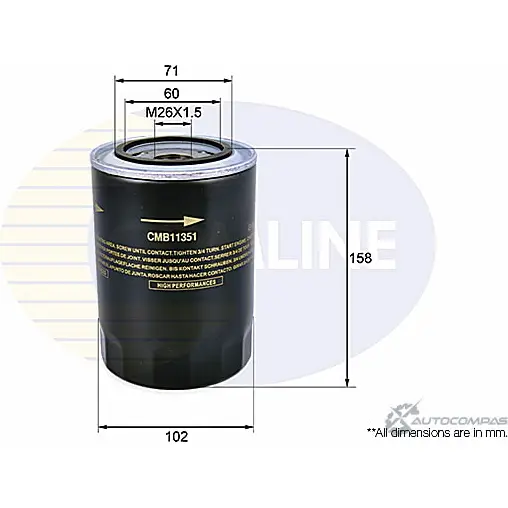 Масляный фильтр COMLINE S6 Y272 CMB11351 2919239