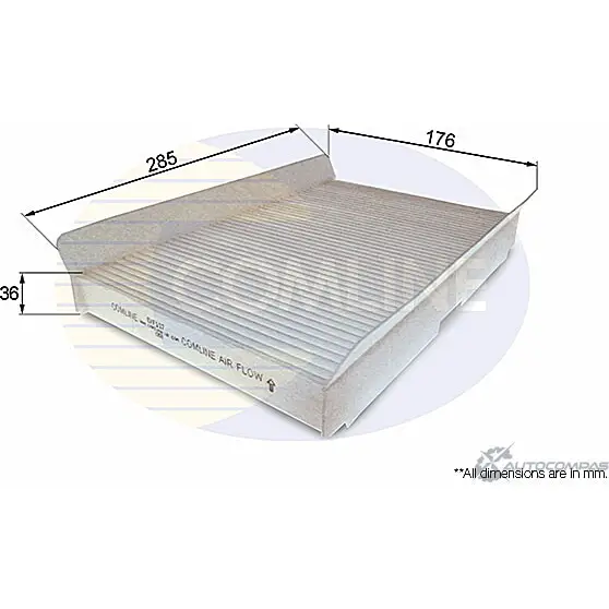 Салонный фильтр COMLINE U 0DVG 2923205 EKF117