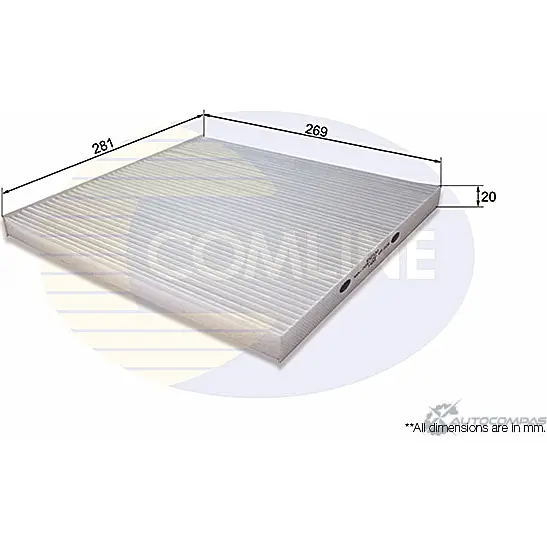 Салонный фильтр COMLINE 2923515 B 7F7WF EKF334