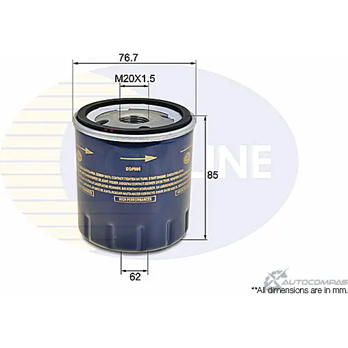 Масляный фильтр COMLINE 2923614 ZE3U 38 EOF005 изображение 0