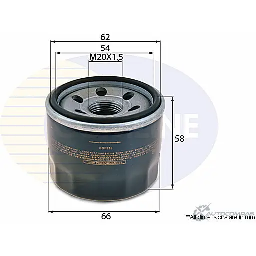 Масляный фильтр COMLINE 2923798 Y 6WKZVU EOF220