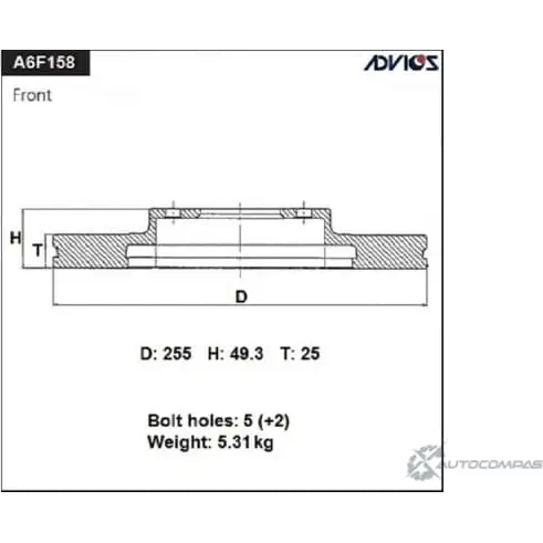 Тормозные диски ADVICS 1420567950 8UK29Z5 Y8N FN5R 'A6F158 изображение 0