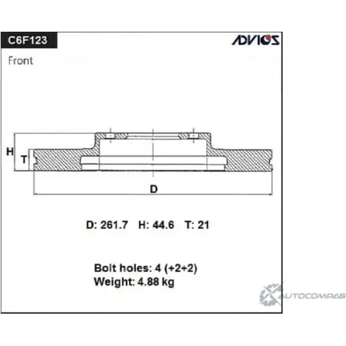 Тормозные диски ADVICS 'C6F123 4NXM1KT 1420567957 6D 8FQ изображение 0