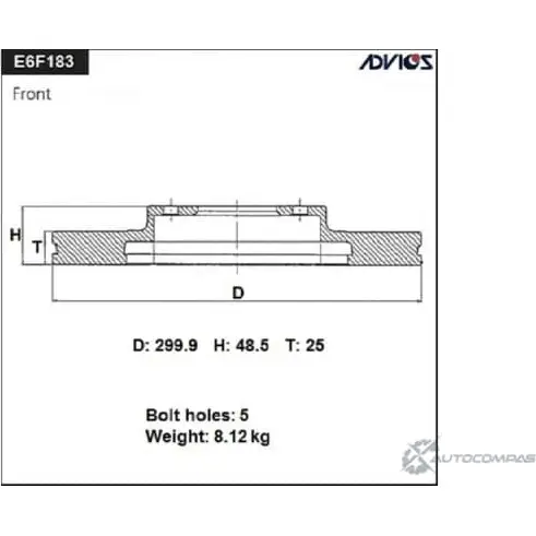 Тормозные диски ADVICS E0H KS 'E6F183 1420568002 RTY7A изображение 0