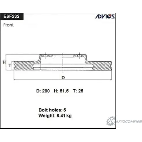 Тормозные диски ADVICS 'E6F232 F QQYOO GV2FABD 1420570151 изображение 0