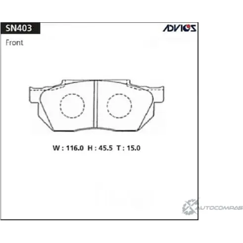 Тормозные колодки дисковые, комплект ADVICS SN403 1420937063 Z6FY 40G