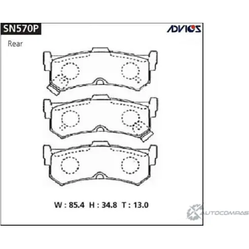 Тормозные колодки дисковые, комплект ADVICS 1422985719 6TQ X30 SN570P