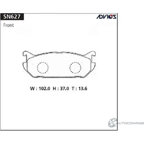 Тормозные колодки дисковые, комплект ADVICS 1422985511 SN627 77ZM 5B изображение 0
