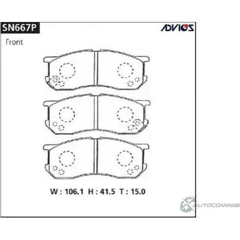 Тормозные колодки дисковые, комплект ADVICS SN667P 1422985473 TLPL RC изображение 0